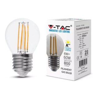 Lampada Mini Sfera Led Filamento E27 6w Luce Calda 800 Lumen